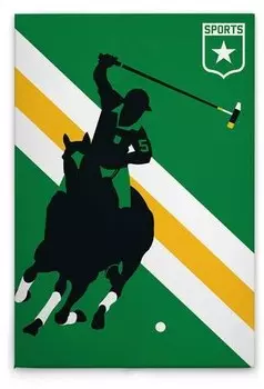 Картина на холсте A.S. Cration HorsePolo цвет grngelbschwarzweiss