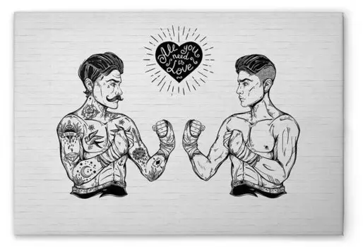 Картина на холсте A.S. Cration Iconic 1, черно-белый