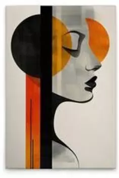 Картина на холсте A.S. Cration Metropolis Sun цвет cremeschwarzgelborange