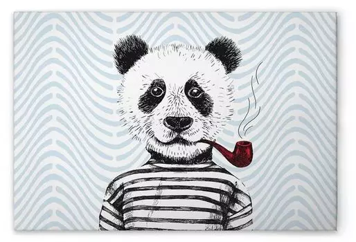 Картина на холсте A.S. Cration Modern Panda 1 цвет blauweissschwarzrot