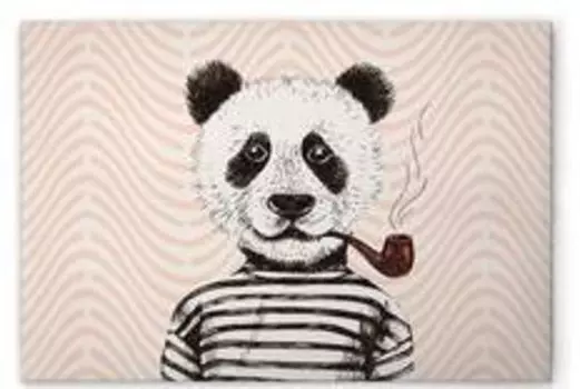 Картина на холсте A.S. Cration Modern Panda 2 цвет orangeweissschwarz