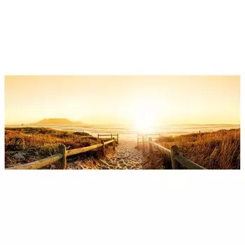 Картина на холсте A.S. Cration Natur Sunset Beach цвет orange/braun