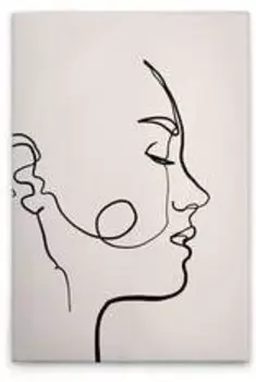 Картина на холсте A.S. Cration Oneliner 4 цвет cremeschwarz