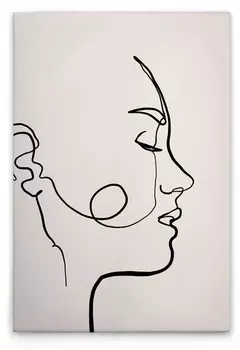 Картина на холсте A.S. Cration Oneliner 4 цвет cremeschwarz