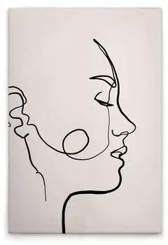 Картина на холсте A.S. Cration Oneliner 4 цвет cremeschwarz