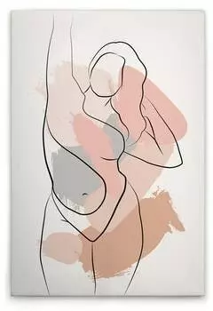 Картина на холсте A.S. Cration Positivity 2 цвет weissschwarzgraurosabeige