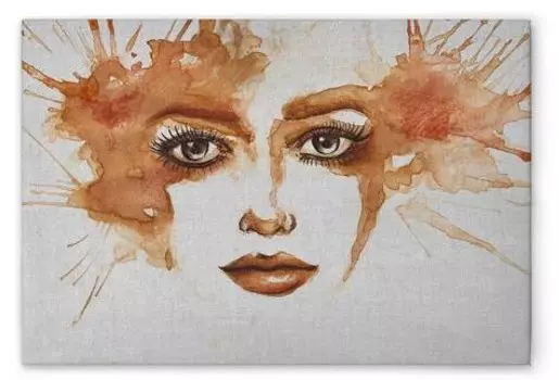 Картина на холсте A.S. Cration Watercolor Face 1 цвет grauorange