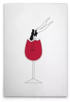 Картина на холсте A.S. Cration Wine Love 1 цвет weissschwarzrot