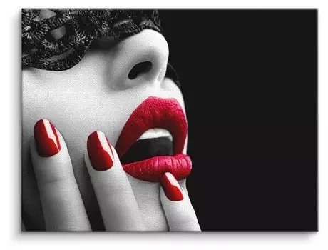 Картина на холсте ArtMind Red lips and nails, многоцветный