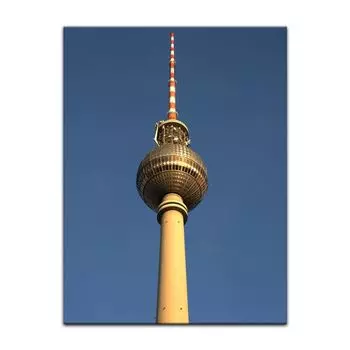 Картина на холсте - Берлинская телебашня, размер: 50 х 60 см. Bilderdepot24