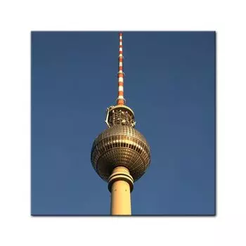 Картина на холсте - Берлинская телебашня, размер: 60 х 60 см. Bilderdepot24, синий