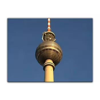 Картина на холсте - Берлинская телебашня, размер: 80 х 60 см. Bilderdepot24, синий