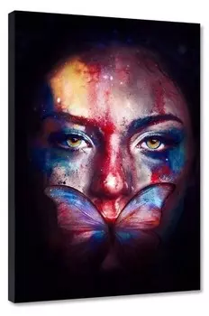 Картина на холсте Hustling Sharks BUTTERFLY FACE, черный