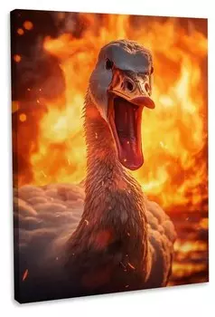 Картина на холсте Hustling Sharks Fire Duck, оранжевый