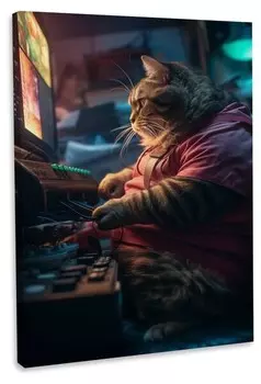 Картина на холсте Hustling Sharks Level Up, синий