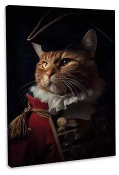 Картина на холсте Hustling Sharks Mister Cat, красный