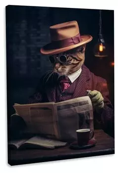 Картина на холсте Hustling Sharks Mr. Cat lV, красный