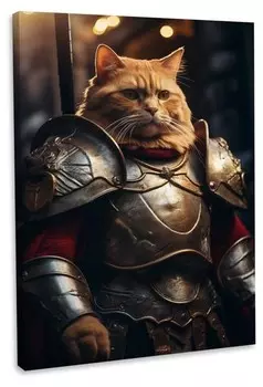 Картина на холсте Hustling Sharks Sir Cat, коричневый