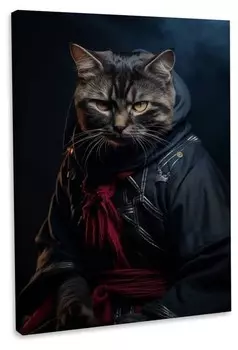 Картина на холсте Hustling Sharks The Dark Cat, черный