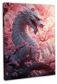 Картина на холсте Hustling Sharks The Dragon, красный