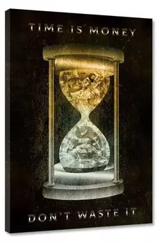 Картина на холсте Hustling Sharks Time is Money, черный