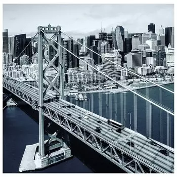 Картина на холсте LegendArte Brcke und Wolkenkratzer, серый