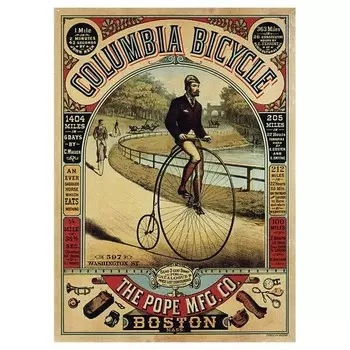 Картина на холсте LegendArte Columbia Bicycle, многоцветный