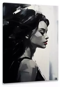 Картина на холсте Muralo Frau GESICHT Portrt цвет schwarz/grau/rot/wei