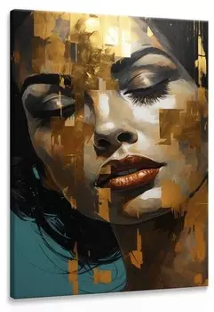 Картина на холсте Muralo PORTRT Gesicht Glamour цвет beige/schwarz/blau/grau