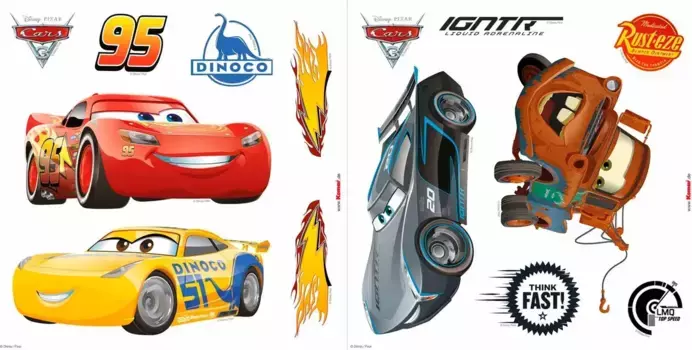 Картина на окно Komar "Тачки3", 31х31 см (ширина х высота), самоклеящаяся, цвет bunt