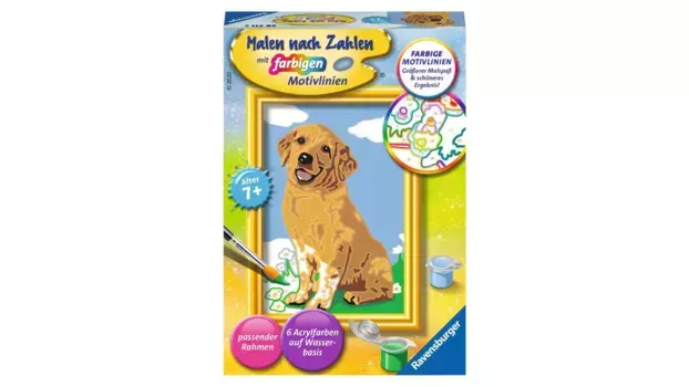 Картина по номерам маленький золотистый ретривер Ravensburger Beschftigung