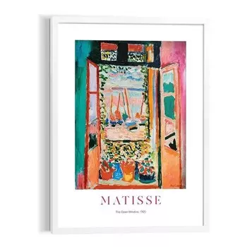 Картина с рамкой Reinders Matisse Window, разноцветный
