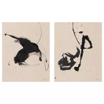 Картина, тушь, 40х50 см ,бежевый/черный, BILD IKEA