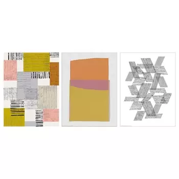Картина, выкройка, 30х40 см ,желтый/розовый, BILD IKEA