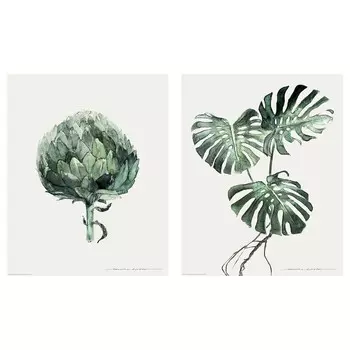 Картина, зеленые листья, 40х50 см ,зеленый/белый, BILD IKEA