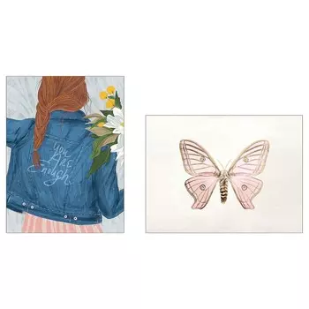 Картинка 2 шт, Девушка с косой, 40х50 см ,мультиколор, PJTTERYD IKEA