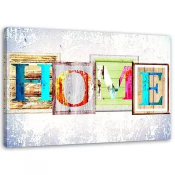 Картины на холсте Feeby Home Inschrift Bunt, красочный