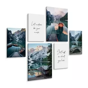 Картины на холсте Muralo Set Zitate Landschaften цвет schwarz/blau/grn