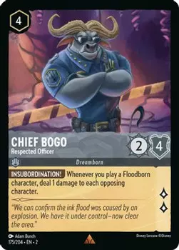 Карточная игра Chief Bogo - Respected Officer (175/204) - Rise of the Floodborn Cold Foil