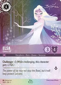 Карточная игра Elsa - Gloves Off (Alternate Art) (19) - Disney100 Promos Holofoil