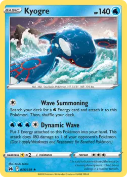 Карточная игра Kyogre 36/159 - Crown Zenith Reverse Holofoil