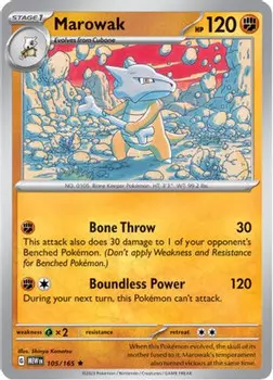 Карточная игра Marowak 105 - SV Scarlet and Violet 151 Reverse Holofoil