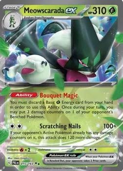Карточная игра Meowscarada ex - 015/193 15 - SV02 Paldea Evolved Holofoil