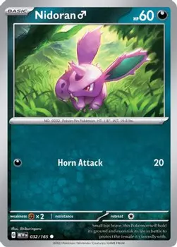 Карточная игра Nidoran M 32 - SV Scarlet and Violet 151 Reverse Holofoil