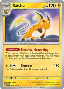 Карточная игра Raichu 26 - SV Scarlet and Violet 151 Reverse Holofoil