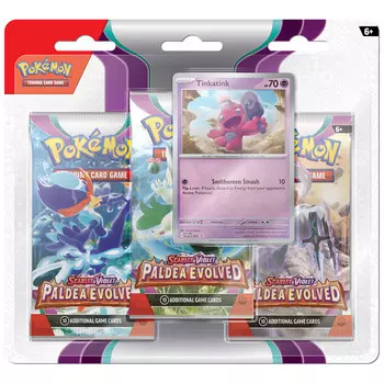 Карточная игра The Pokemon Company Int'l Pokemon TCG: Scarlet & Violet: Paldea Evolved - 3-Booster Blister (Tinkatink)