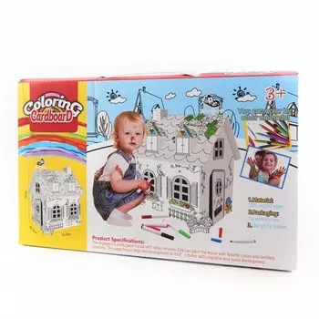 Картонный домик Картонная книжка-раскраска для рисования Midex