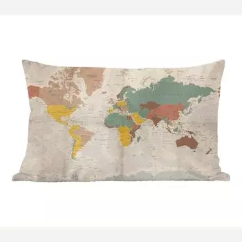 Карты мира MuchoWow - Историческая карта мира - 60x40 см - Чехлы для подушек - Декоративные чехлы для подушек - Декоративные чехлы для подушек