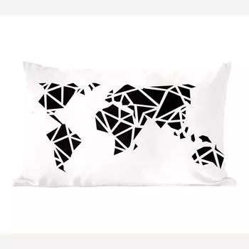 Карты мира MuchoWow - карта мира черно-белая - художественная - художественная - - 50x30 см - чехлы на диванные подушки - без наполнителя