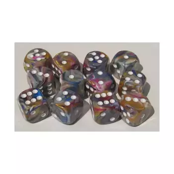 Карусель d6 16 мм белого цвета (12), Dice - Festive - d6 (Chessex)